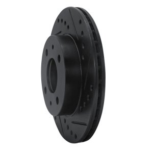 Nissan Pulsar NX Brake Rotor (1) - Front Right - R1 Concepts - Drilled & Slotted - Black - `86-`17